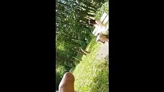 Masturbate in public park, dickflash and cum in front of student
