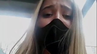 Sara has fun on the Bus and public live sex with big squirting