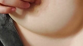 Thick girl massages her massive titts