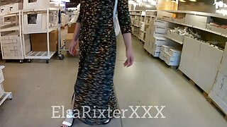 My no panties walk in the store, flashing in public.